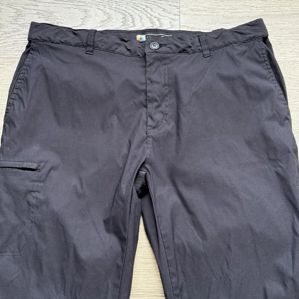 UB Tech Pants Men 40x32 Black Outdoor Hiking Quick Dry Nylon Camping Stretch